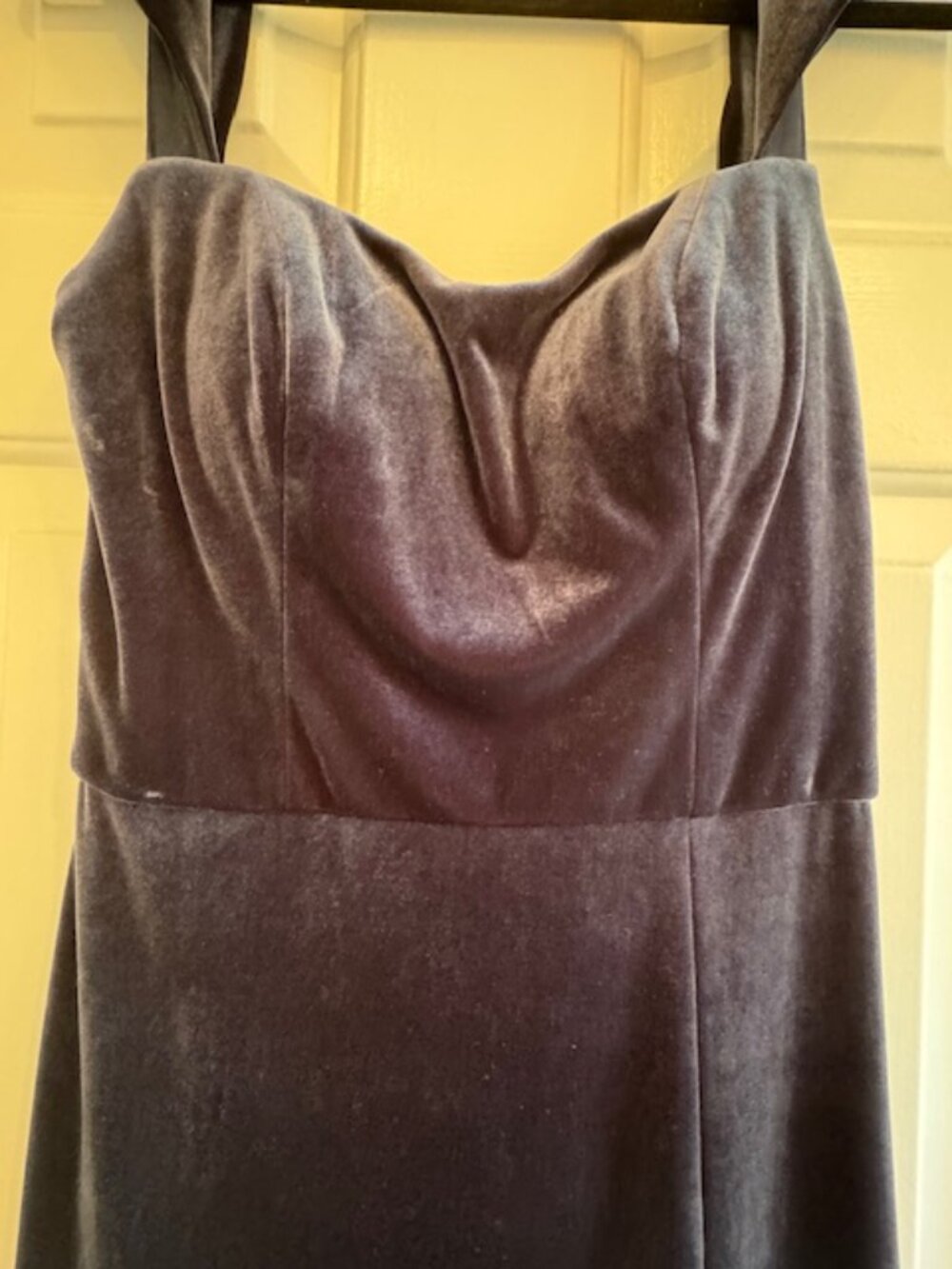 Jenny Yoo "Issa" French Blue Velvet Maxi Dress - Size 8 (Altered)